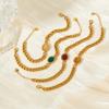 A D. ALLEN & DANMI. 18 K Gold Plated Love Bangle Bracelet Natural Stone Agate Bracelet Stainless Steel Bangle Set for Love (2 Sests (Red Stone)) view 3