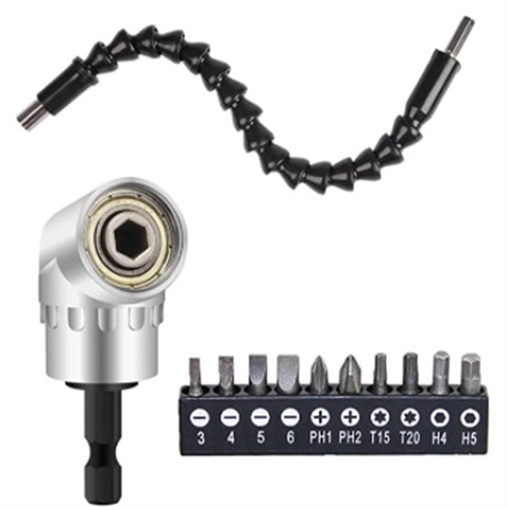 Screwdriver tool accessories 105-degree right-angle drill Hexagon flexible shaft extension bit kit power tool drilling kit (Color : Z-0121)
