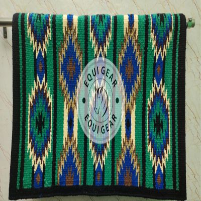 EQUIGEAR Western Ranch Horse Saddle Blanket New Zealand Wool Western Design Handmade Saddle Blanket Top Wool Pad Sensor Flex (Customization Available) ZB-025 (34x36)
