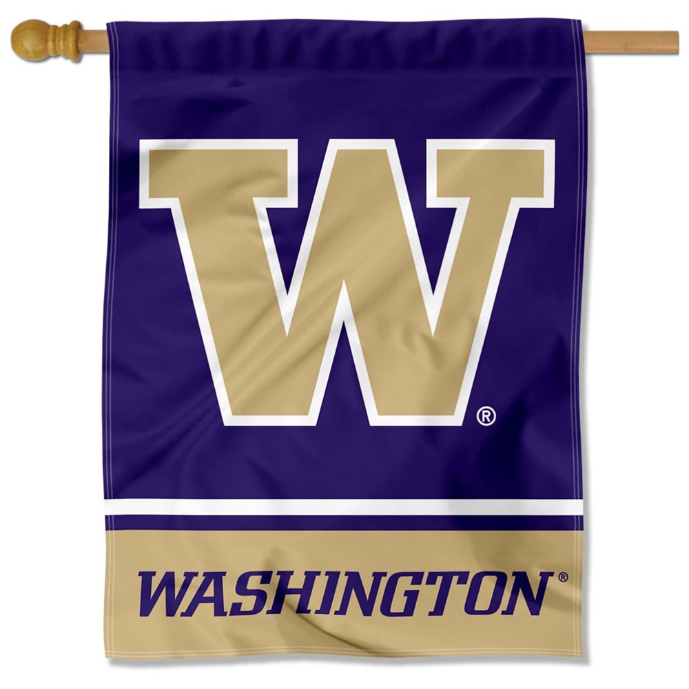 Washington UW Huskies Wordmark Logo House Flag Banner
