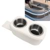 Aramox Pontoon Cup Holder with Double Stainless Steel Cup Holder Portable Drink Bottle Holder for RV Yacht Boat Car White Conveniently Hold Your Drinks with This Pontoon Cup Holder view 4