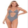 Sports Illustrated Women's Cutout One Piece w/Wrap Tie Detail, Nitty Griddy, Small view 2
