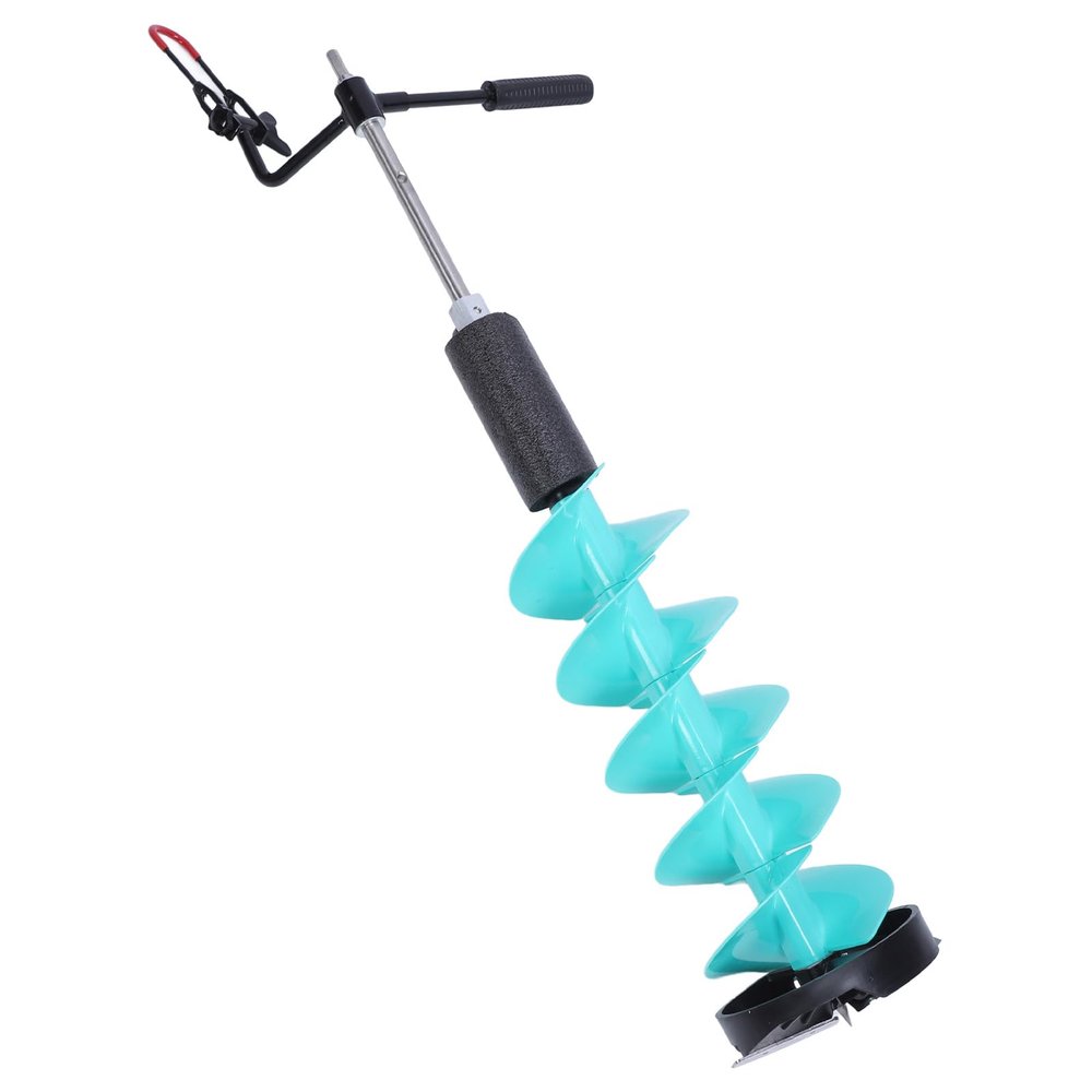 Sorandy 8inch Ice Auger for Fishing, Electric Ice Auger Kit Cordless Ice Drill Auger Ice Fishing Auger with Positioner, Extension Rod & Drill Adapter Ice Drill Auger for Fishing, Emergency