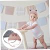 FAVOMOTO 4pcs Newborn Cotton Hats for Spring Autumn Adorable Ear Design Caps Lightweight Warm Boy Girl Headwear Khaki Gray view 2