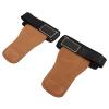 BROLEO Weightlifting Wrist Straps, Brown Three Layers Thickened Weight Lifting Grips Cowhide and SBR 2PCS for Strength Training, BROLEOkg3m027619 view 2
