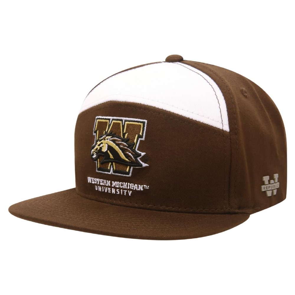 W Republic Western Michigan University Broncos 7 Panels College Cap Hat - Brown