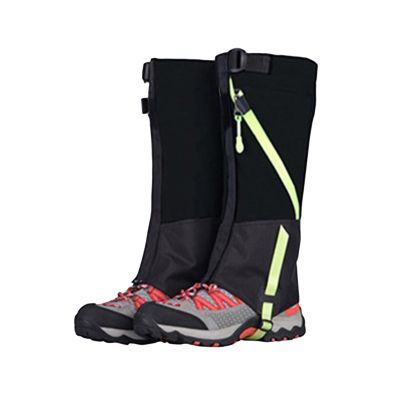 Leg Gaiters, Outdoor Gaiters Snowshoe Gaiters are Lightweight and Breathable, Suitable for Men and Women Camping, Walking, Mountain Climbing, Hiking and Snowshoeing (Color : Black, Size : Adult size