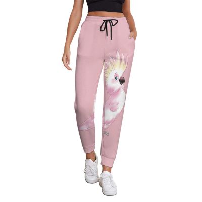Pink Cockatoo Parrot Womens Sweatpants Joggers Printed Athletic Trousers Baggy Lounge Pants with Pockets XL