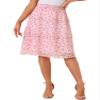 Allegra K Women's Floral Skirts Spring Smocked Elastic Waist A-Line Below Knee Length Ruffle Tiered Skirt X-Large Pinks view 1