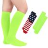 Century Star Toddler Soccer Socks for Girls Boys Baseball Socks Youth Softball Sock Kids Breathable Athletic Socks for Sports 2 Pair American Flag & Fluorescent Green 1-3 Years view 1