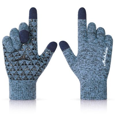 Achiou Winter Gloves, Glove for Men Women, Upgraded Touch Screen Texting Warm Running with Thermal Soft Knit Lining