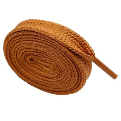 18mm Extro Wide Width Double Layer Laces Sneaker 10 Designs Solid Color Flat Shoes Strings Cord (Color : 5039 Yellow brown, Size : 160cm)