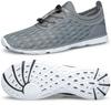 DOUSSPRT Men's Water Shoes Quick Drying Sports Aqua Shoes DarkGreyWhite Size 9.5