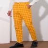 Lars Amadeus Yellow Plaid Pants for Men's Slim Fit Flat Front Skinny Plaid Dress Pants 36 Yellow view 2