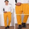 Lars Amadeus Yellow Plaid Pants for Men's Slim Fit Flat Front Skinny Plaid Dress Pants 36 Yellow view 4