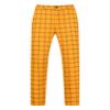 Lars Amadeus Yellow Plaid Pants for Men's Slim Fit Flat Front Skinny Plaid Dress Pants 30 Yellow view 1