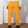 Lars Amadeus Yellow Plaid Pants for Men's Slim Fit Flat Front Skinny Plaid Dress Pants 30 Yellow view 3