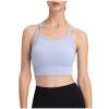 Women's Spaghetti Strap Tank Tops Racerback Wirefree Sports Bra Teen Girls Y2K Crop Top Workout Activewear Gym Yoga Bra Purple view 3