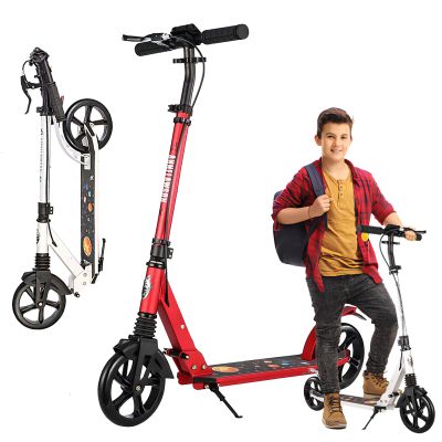 Scooter for Adults and Teens- Adjustable Height, Kids Scooter, Folding Scooter, Teens & Adults, Lightweight, Aluminum, Indoor and Outdoor Scooters for Children 6-12 Years Old,Red