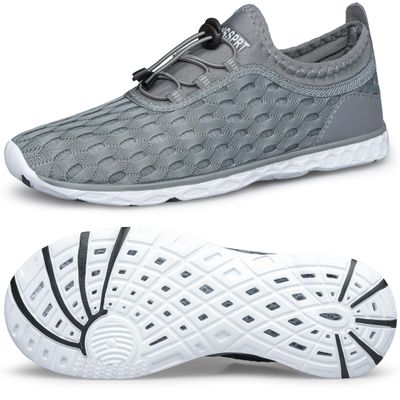 DOUSSPRT Men's Water Shoes Quick Drying Sports Aqua Shoes DarkGreyWhite Size 13
