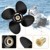 YOUNG PROPS 13 1/4 x 17 (Hub Kits Included) Upgrade Aluminum Boat Propeller for Mercury Engines 40-140HP 2 & 4-Stroke 4 Blades 13.25dia x 17 Pitch Outboard Propeller 15Spline Tooth RH view 2