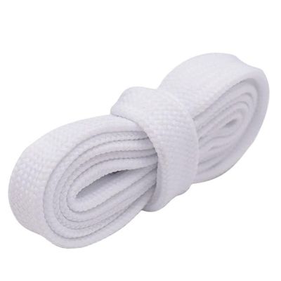 18mm Extro Wide Width Double Layer Laces Sneaker 10 Designs Solid Color Flat Shoes Strings Cord (Color : 132 White, Size : 60cm)
