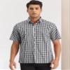 Lars Amadeus Black Checked Shirts for Men's Short Sleeves Button Formal Plaid Tartan Dress Shirt Medium view 2