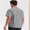 Lars Amadeus Black Checked Shirts for Men's Short Sleeves Button Formal Plaid Tartan Dress Shirt Medium view 3