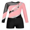 Fldy Kids Girls Gymnastics Leotard Long Sleeve One-Piece Biketard with Short Set Ballet Unitard Dance Outfit Pink 6 Years view 3