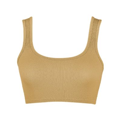Going Out Tops for Women Sports Bra Camis Racerback Longline Wirefree Y2K Teen Girls Crop Top Gym Activewear Yoga Bra Khaki