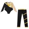 Xnihocha Kids Girls Long Sleeve Gymnastics Leotards with Leggings Sets Figure Ice Skating Outfits Gold 12 Years view 4