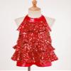 Sinleey Girls Halter Neck Shiny Sequins Ballet Dance Hip Hop Jazz Dress Metallic Jumpsuit Dancing Performance Costumes Red 6 Years view 4