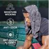 COLD FACTOR Instant Cooling Hoodie Towel (Gray Camo)  Advanced Chemical-Free Evaporative Cooling TechnologyUPF50+ Sun Protection, Reflective Accents& Snap Closure, Moisture-Wicking& 2+ Hours Cooling view 4
