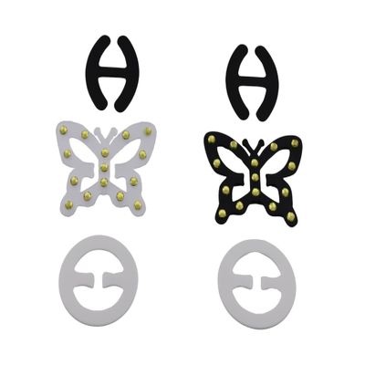 DIVA'S Bra Straps Straps Clips Holders Butterfly Shape With Stone Details - 3 Shapes-2 Clips/Shapes