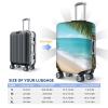 Ocean Sea Beach Palm Leaves Print Luggage Cover Travel Luggage Covers Elastic Washable Suitcase Protector Anti-Scratch Dirt Suitcase Covers Dust-proof Baggage Case Covers Fit 18-32 Inch Luggage view 2