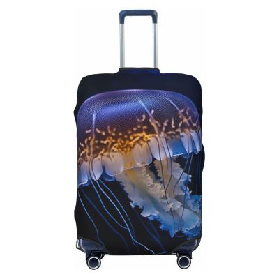 WSOIHFEC Jellyfish Print Luggage Cover Travel Luggage Covers Elastic Washable Suitcase Protector Anti-Scratch Dirt Suitcase Covers Dust-proof Baggage Case Covers Fit 18-32 Inch Luggage