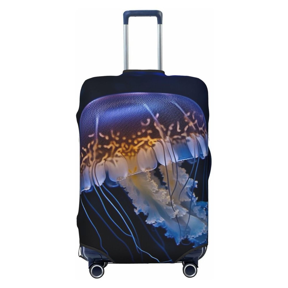 WSOIHFEC Jellyfish Print Luggage Cover Travel Luggage Covers Elastic Washable Suitcase Protector Anti-Scratch Dirt Suitcase Covers Dust-proof Baggage Case Covers Fit 18-32 Inch Luggage