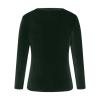 Womens Long Sleeve Velvet Shirts Casual Vintage Crew Neck Pullover Basic Tops Lightweight Shirts Dressy Blouse T Shirts Green view 4