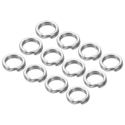 PATIKIL Fishing Split Rings 111LB, 100 Pack Stainless Steel Double Flat Wire Lure Ring 7mm for Jigging Trolling Saltwater Terminal Tackle Connector