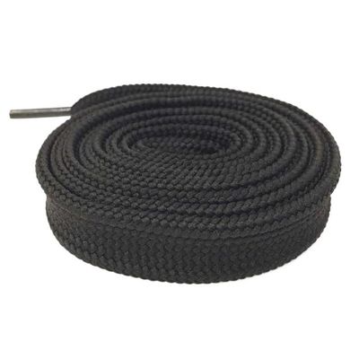 18mm Extro Wide Width Double Layer Laces Sneaker 10 Designs Solid Color Flat Shoes Strings Cord (Color : 131 Black, Size : 160cm)