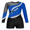 Fldy Kids Girls Gymnastics Leotard Long Sleeve One-Piece Biketard with Short Set Ballet Unitard Dance Outfit Royal Blue 8 Years view 3
