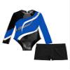 Fldy Kids Girls Gymnastics Leotard Long Sleeve One-Piece Biketard with Short Set Ballet Unitard Dance Outfit Royal Blue 8 Years view 4