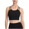 Women's Spaghetti Strap Tank Tops Racerback Wirefree Sports Bra Teen Girls Y2K Crop Top Workout Activewear Gym Yoga Bra Black view 3