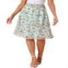 Allegra K Women's Floral Skirts Spring Smocked Elastic Waist A-Line Below Knee Length Ruffle Tiered Skirt Large Light Green