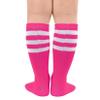 Century Star Toddler Soccer Socks for Girls Boys Baseball Socks Youth Softball Sock Kids Breathable Athletic Socks for Sports 2 Pair Black White & Rose White 3-6 Years view 3