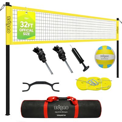 Zdgao 32FT Outdoor&Portable Volleyball Net-Adjustable Thick Dia Poles