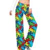 Autism Awareness Puzzle Womens Yoga Pants Straight-Leg Loose Drawstring Sweatpants Lounge Joggers Pants 3XL view 1