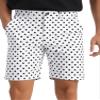 Lars Amadeus White Polka Dots Shorts for Men's Polka Dots Summer Above Knee Pattern Shorts 36 White view 1