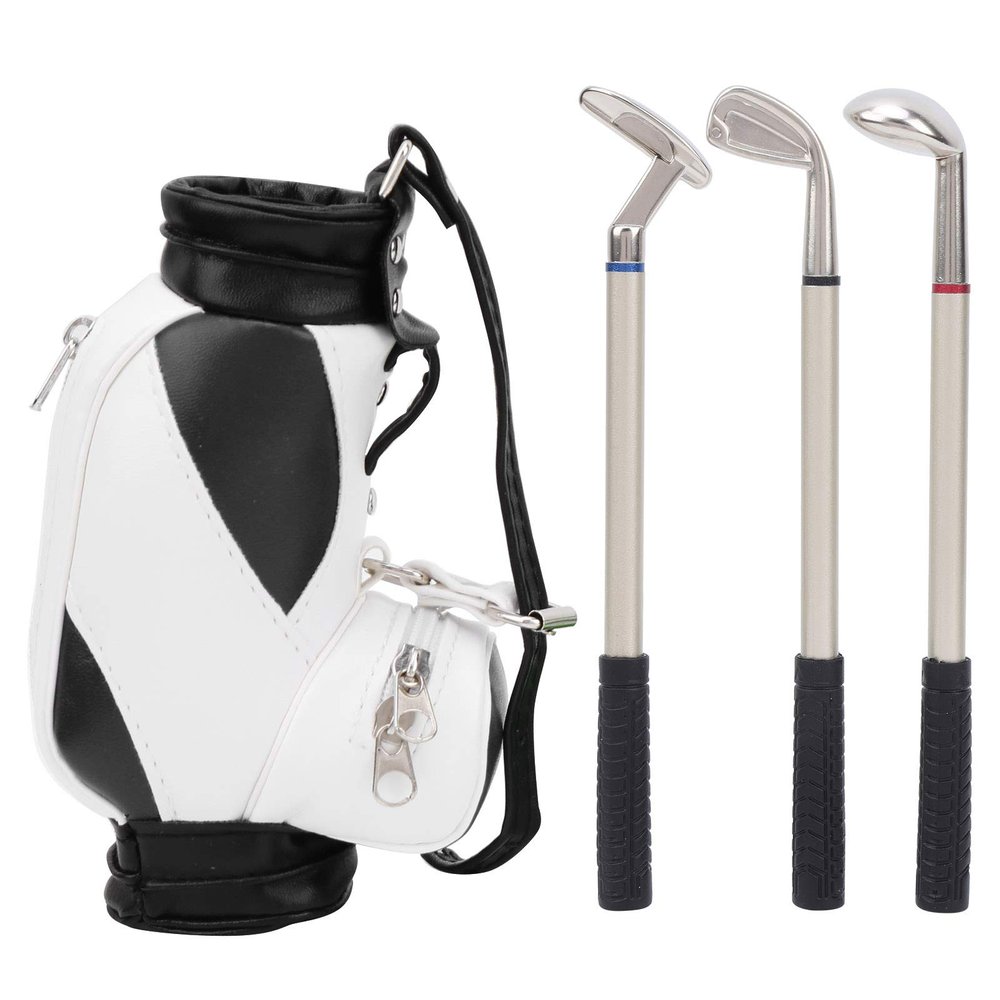 Gavigain Golfs Pen Holder for Men,Mini Golfs Pens Holder Desk Decoration Golfs Accessories Office Desk Decor for Coworkers Golfer Friends Fans (Black White)