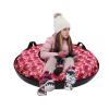 WaShaRoom,Oxford Cloth Inflatable Sledding Tube,Snow Sleds for Kids and Adult, Inflatable Sled,Winter Outdoor Sport,Black,Red,Round,for Snowy Mountains,Winter Mountains and Frozen Lakes,(198.4lbs) view 1